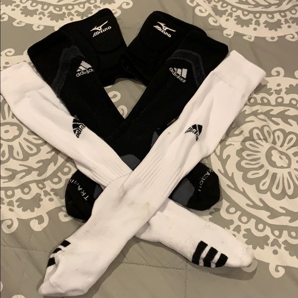 Adidas socks and knee pads